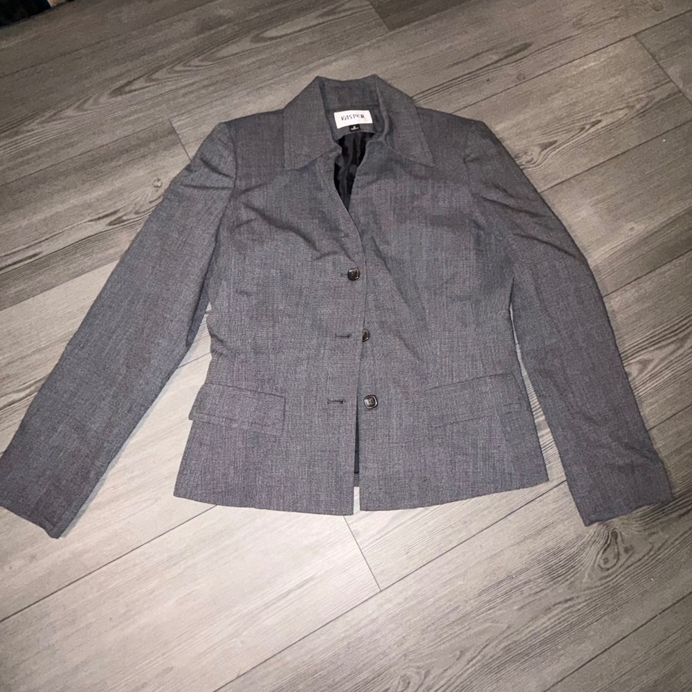 Kasper Women's Size 8L Plaid Blazer Tailored Career Office Business Jacket